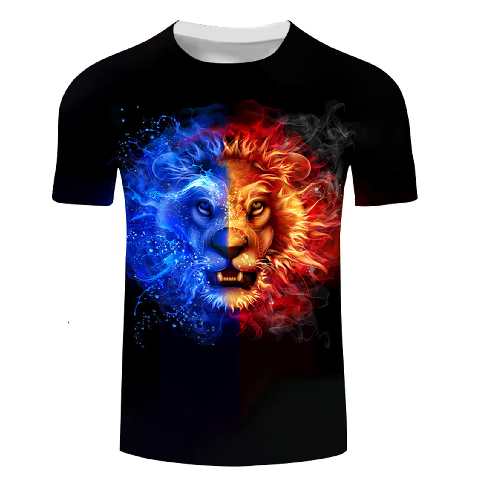 Men's Casual Summer Short Sleeve Graphic T-Shirt - Funny 3D Digital Print Muscle Tee for Big & Tall - Comfortable Cotton Shirt for Outdoor Activities, Beach Wear & Street Fashion