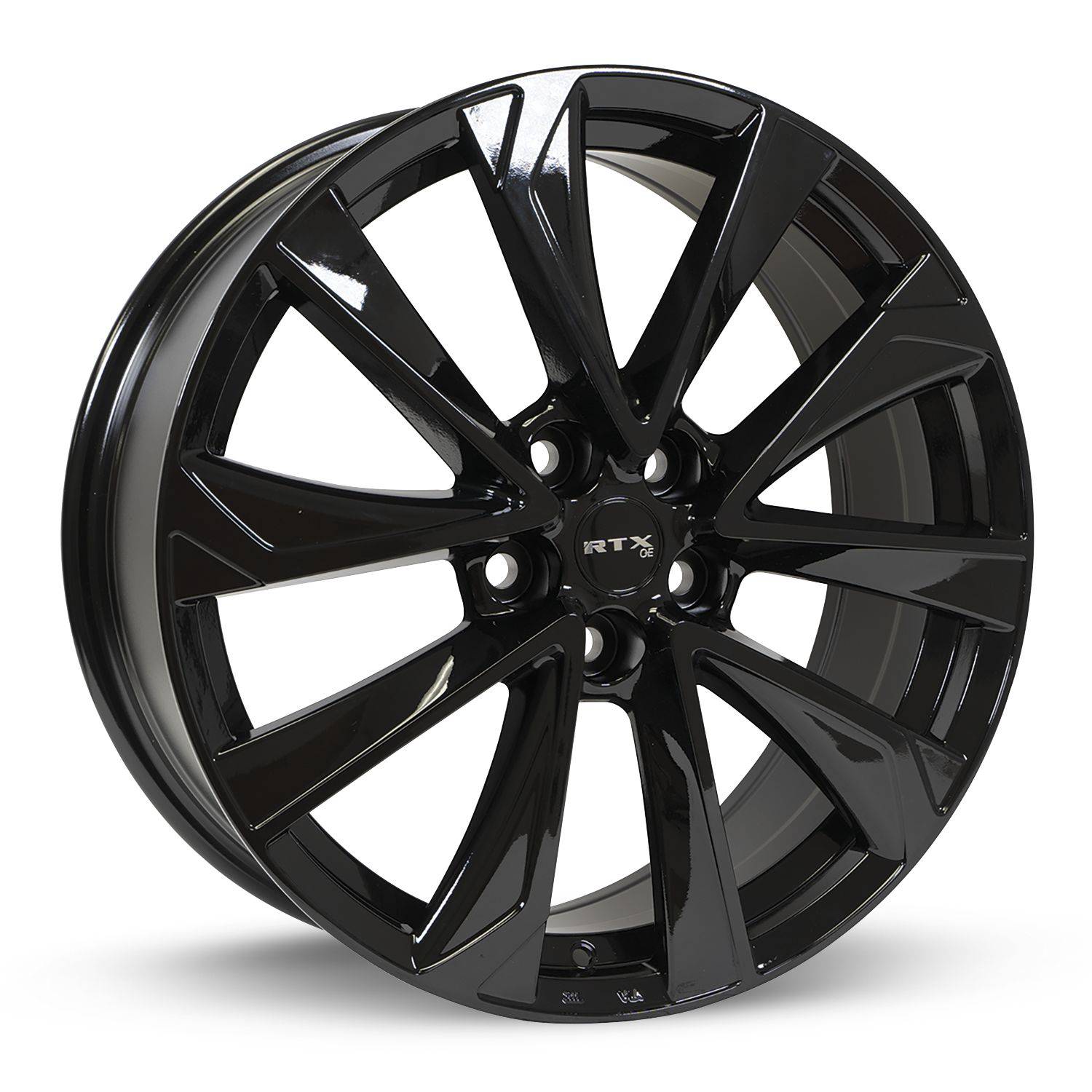 NODA RTX® Alloy Wheels 19x7.5 Gloss Black - 5x114.3 Bolt Pattern, ET40 Offset, 60.1mm Center Bore - Perfect for Honda Civic, Toyota Camry & Other Sedans