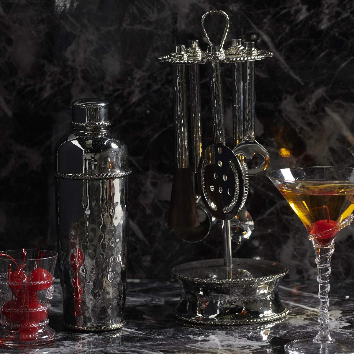 Premium Juliska Graham Cocktail Shaker Set - Elegant Stainless Steel Barware for Mixing Martinis & Cocktails - Perfect for Home Bars, Parties & Professional Bartenders