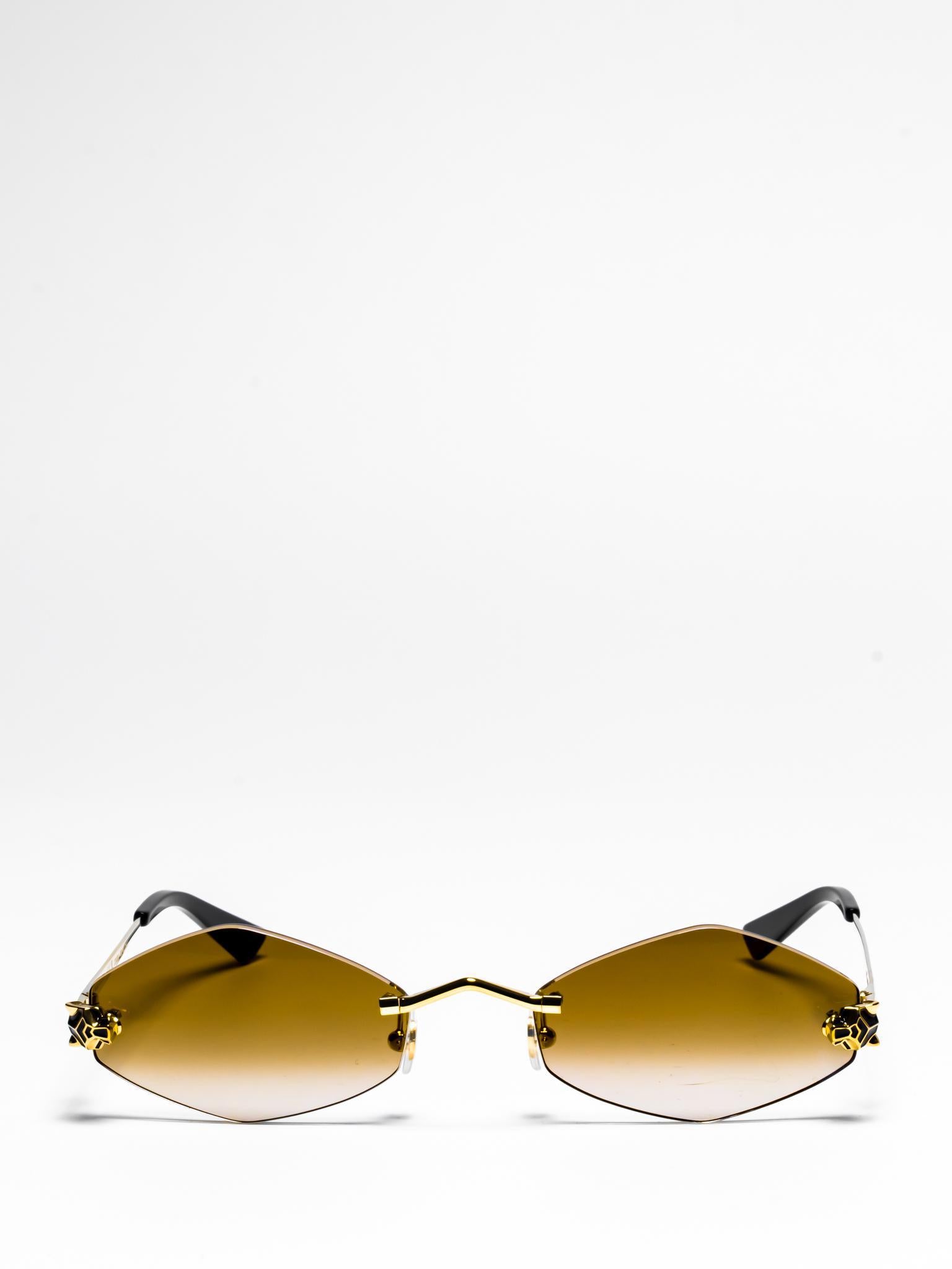 Cartier CT0433S 002 Panthère de Cartier Sunglasses - Luxury Designer Shades for Women, UV Protection & Fashion Statement - Perfect for Beach, Travel & Outdoor Activities
