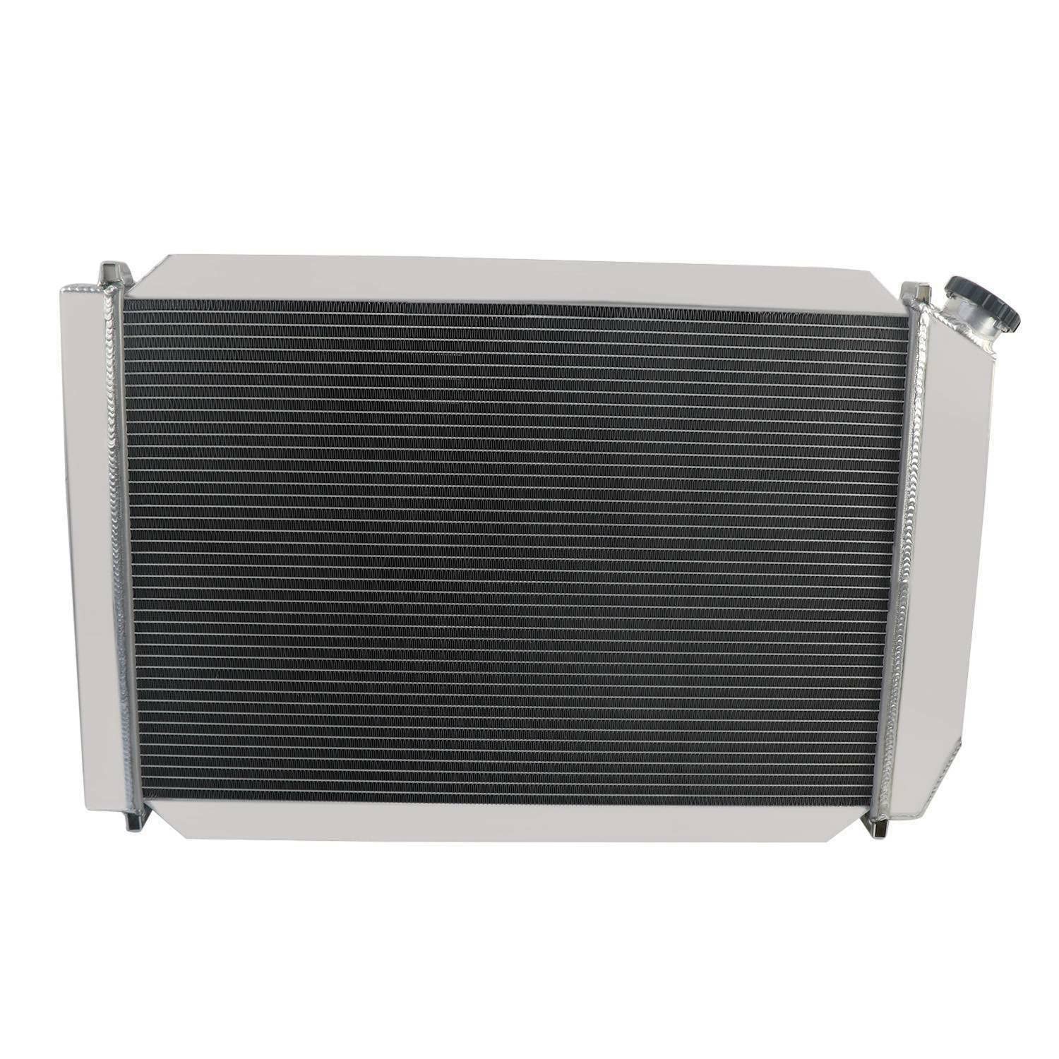 High Performance Aluminum Radiator for 1980-1993 Ford Mustang GT/LX Foxbody, Thunderbird, Mercury Capri Cougar & Lincoln Continental Mark VII - 3 Row Radiator with Shroud & Fan Relay Kit - Perfect for Engine Cooling & Performance Upgrades