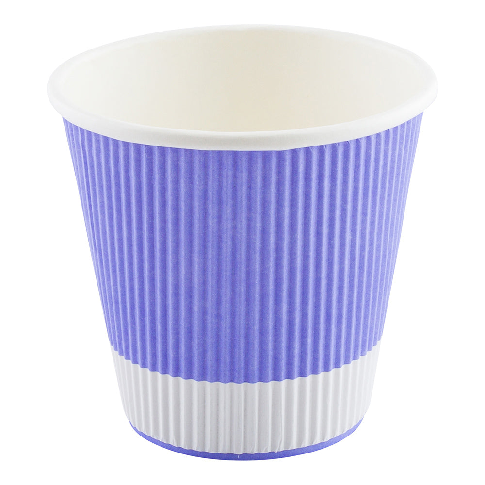 8 oz Light Purple Ripple Wall Paper Coffee Cups - 3.5