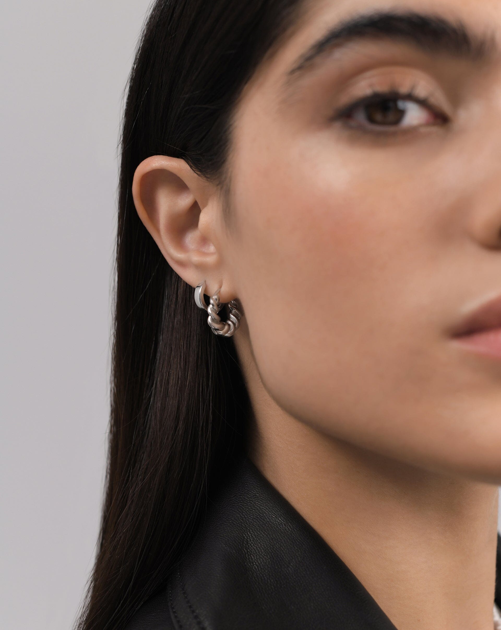 Small Tidal Hoop Earrings - Sterling Silver 925 | Dainty Wave Design Earrings for Women | Perfect for Everyday Wear, Date Night & Beach Vacation