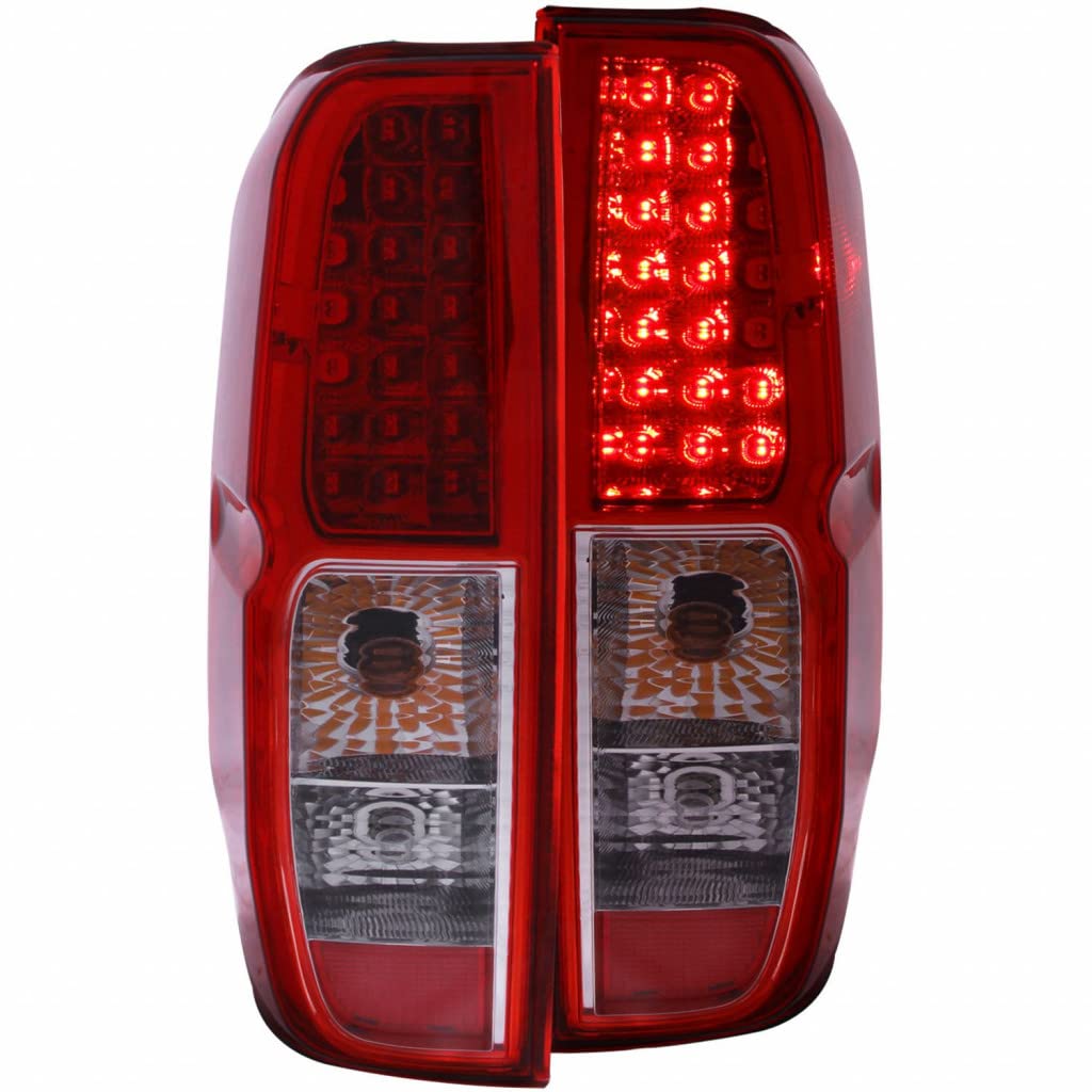 ANZO LED Tail Lights for Nissan Frontier 2005-2012 - Red/Clear Style (Part# 311071) | Upgrade Your Truck's Rear Lighting for Better Visibility & Style