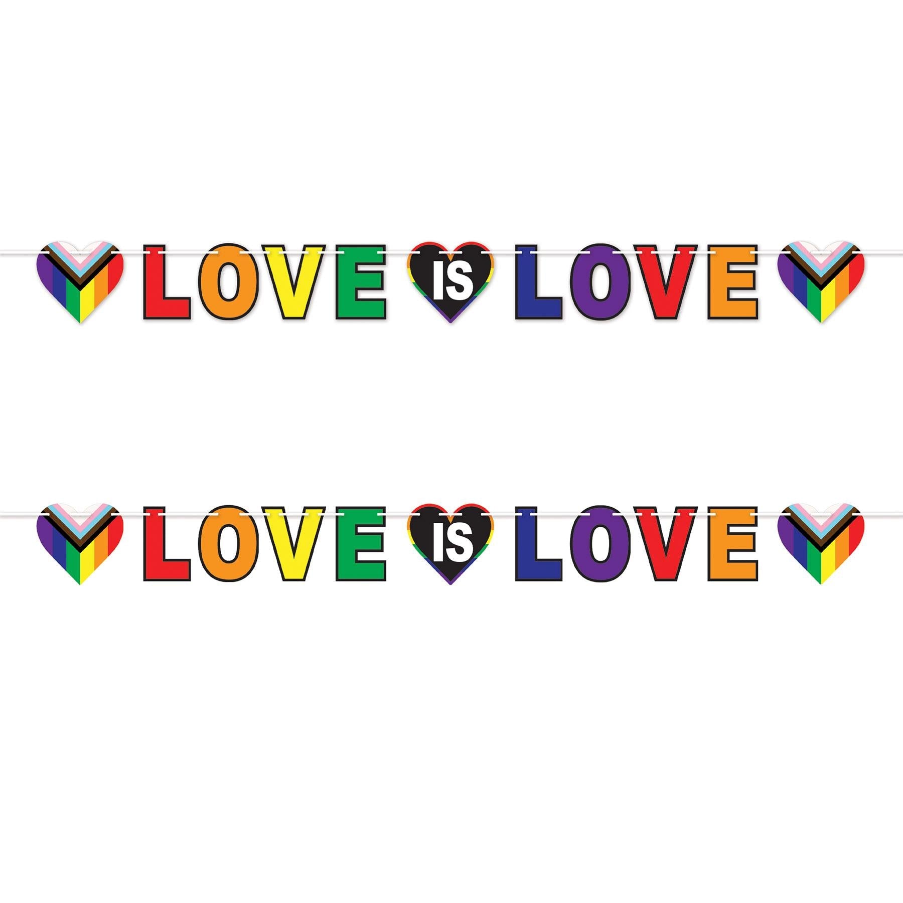 12 Pack Beistle Love Is Love Party Streamers - Rainbow Pride Decorations for LGBTQ+ Weddings, Pride Parades & Birthday Celebrations