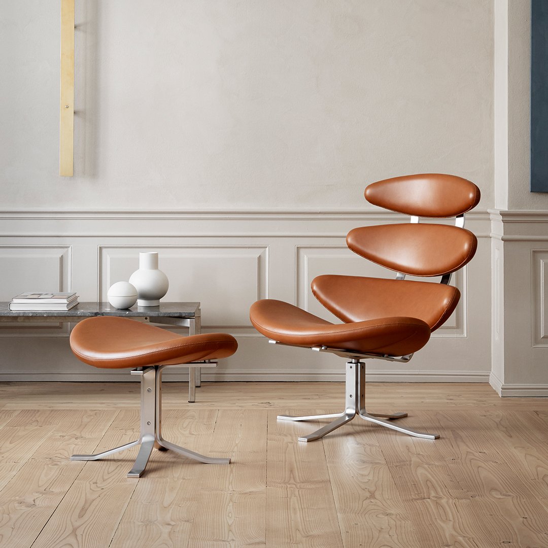 Erik Jørgensen Corona Swivel Lounge Chair - Modern Rotating Armchair for Living Room, Office & Lounge Areas - Perfect for Relaxing & Entertaining Guests