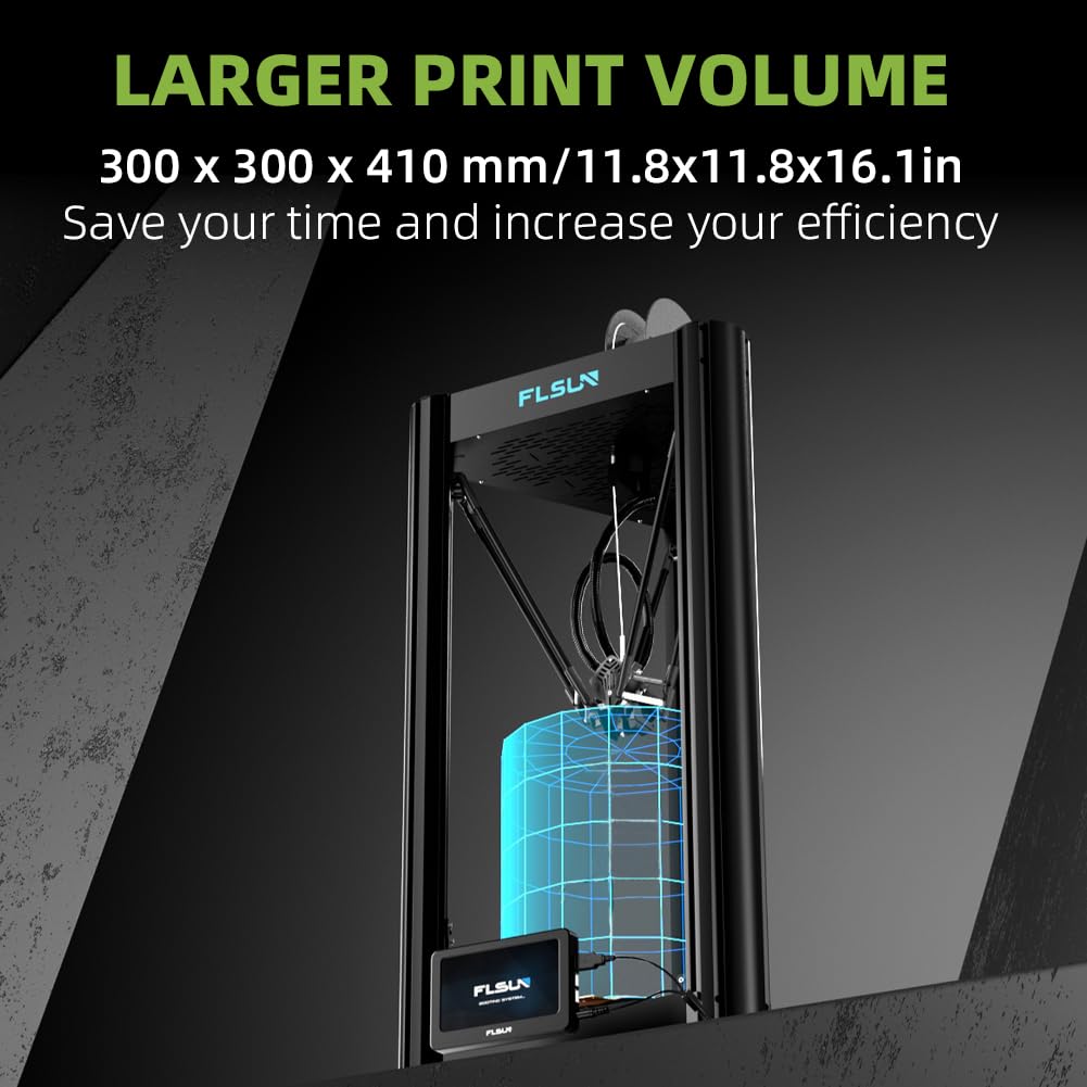 Flsun V400 High-Speed Delta 3D Printer - 600mm/s Printing Speed, All Metal Direct Drive Extruder, 300℃ High-Temp Nozzle, 11.8