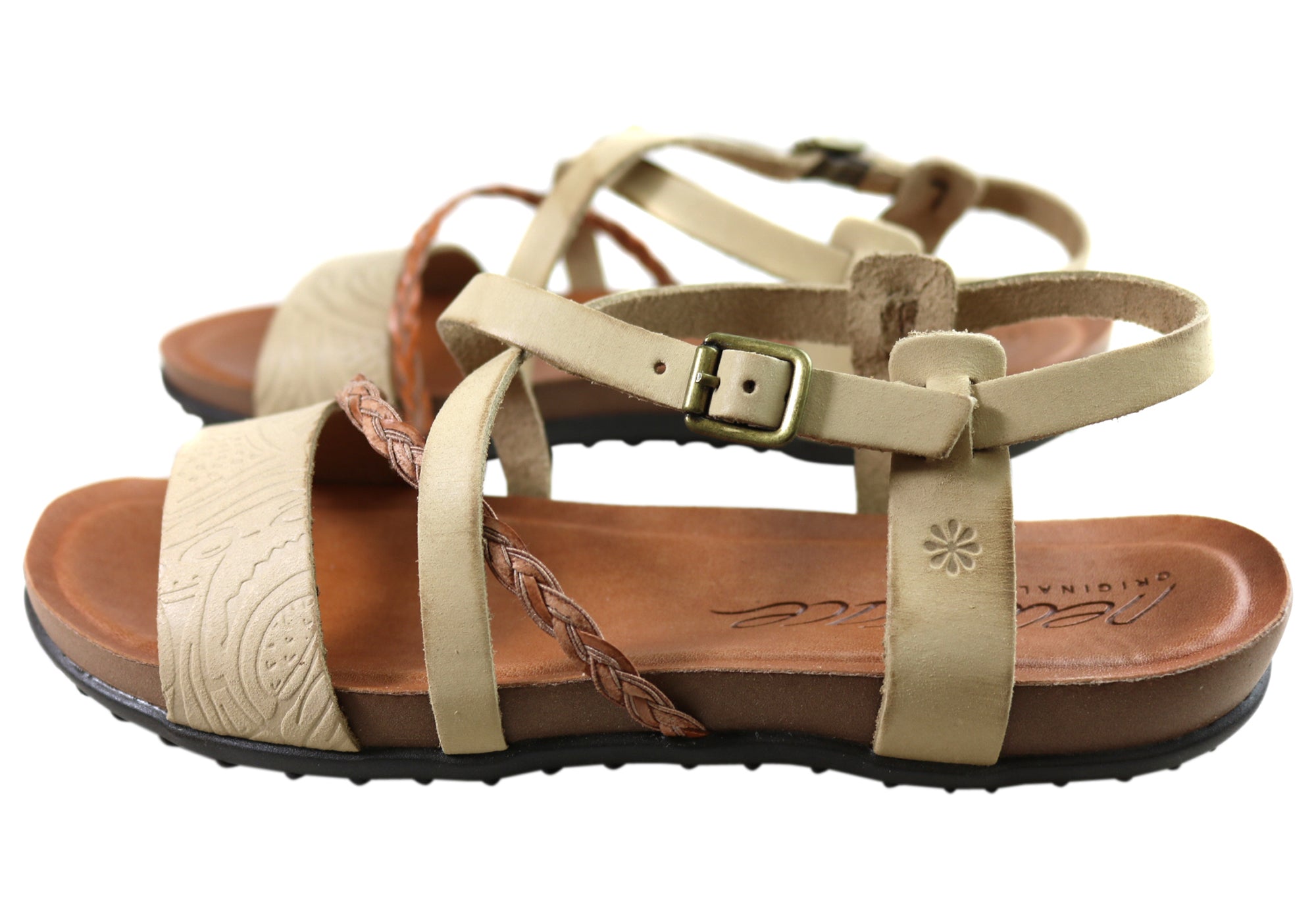 Laurina Women's Comfortable Leather Sandals - Handmade in Brazil - Casual Summer Walking Shoes for Beach, Travel & Everyday Wear