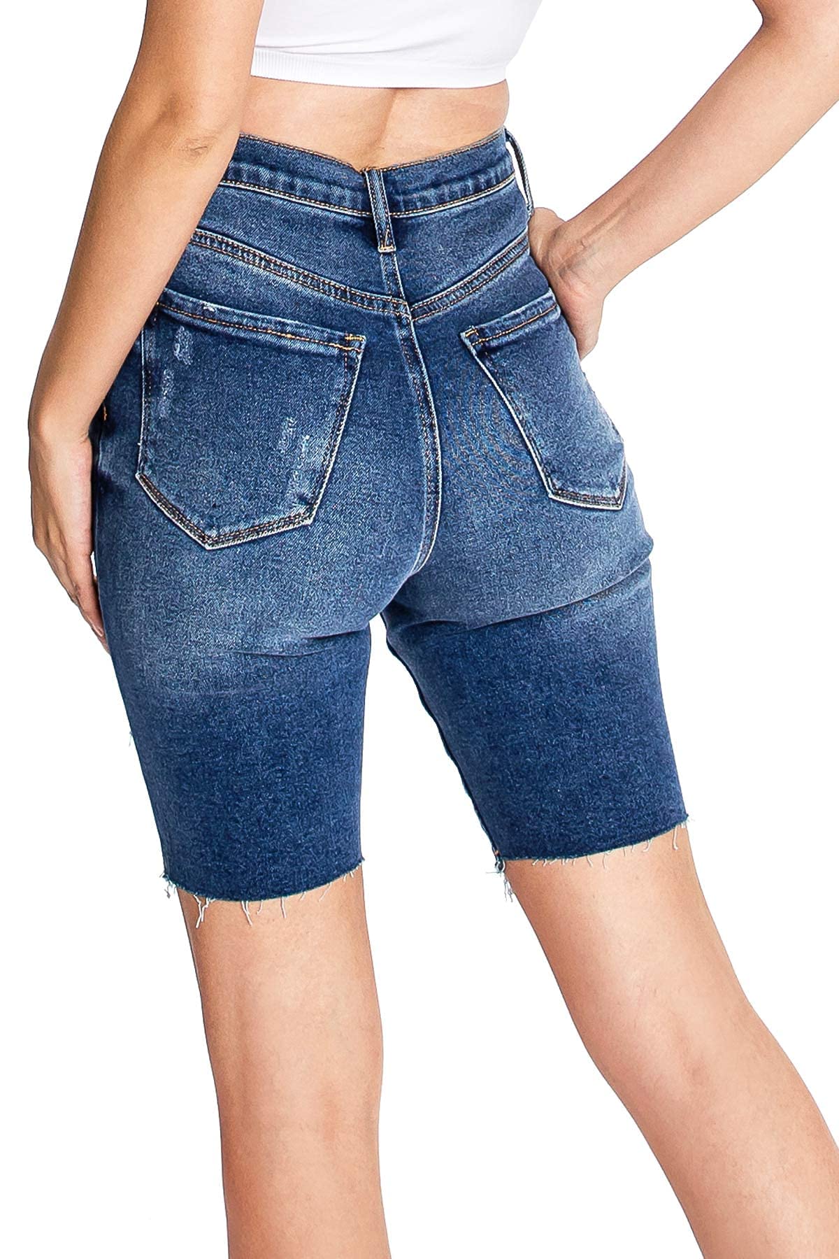 Celebrity Pink Women's Juniors High Rise Bermuda Jean Shorts - Trendy Denim Shorts for Summer | Perfect for Casual Outings, Beach Trips & Vacation Wear