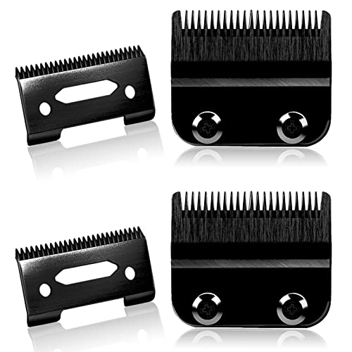 Premium Carbon Steel Adjustable Hair Clipper Blades - Replacement for Wahl 8148, Wahl Senior Cordless & Magic Clippers - 2 Pack (Taper Black) - Perfect for Barbershops, Home Haircuts & Professional Grooming