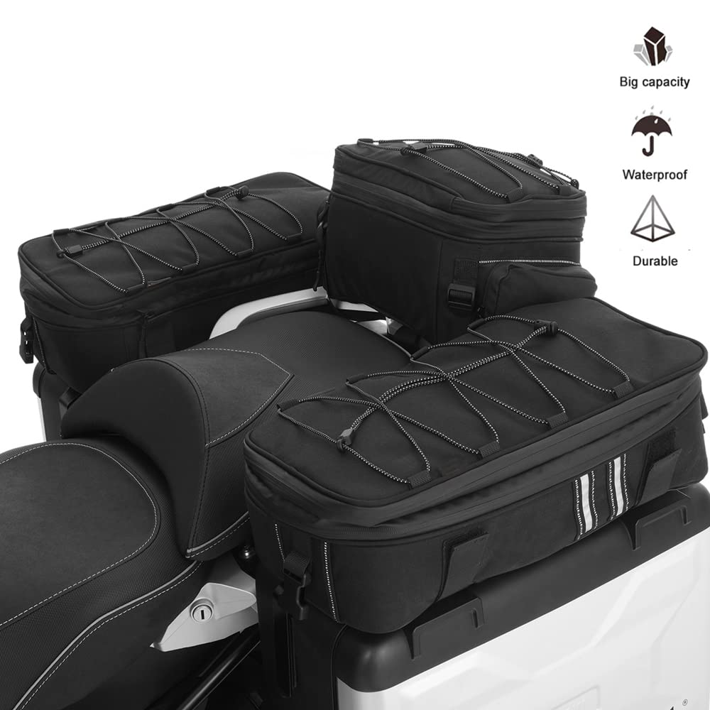 Waterproof Motorcycle Top Case Luggage Set for BMW F800, 850GS, R1150GS, R1200, 1250RT, S1000XR, K1600B, K1600GT/L, G310GS, F900R - 3-Piece Durable Storage Bags for Adventure Touring & Long-Distance Rides