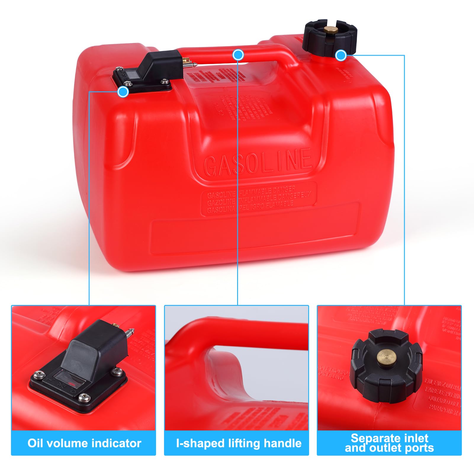 GARVEE 3 Gallon Portable Fuel Tank with Handle - Lightweight & Easy to Carry Gasoline Container for Lawn Mowers, Generators, ATVs, and Outdoor Equipment - Perfect for Camping, Emergency Preparedness, and Farm Use
