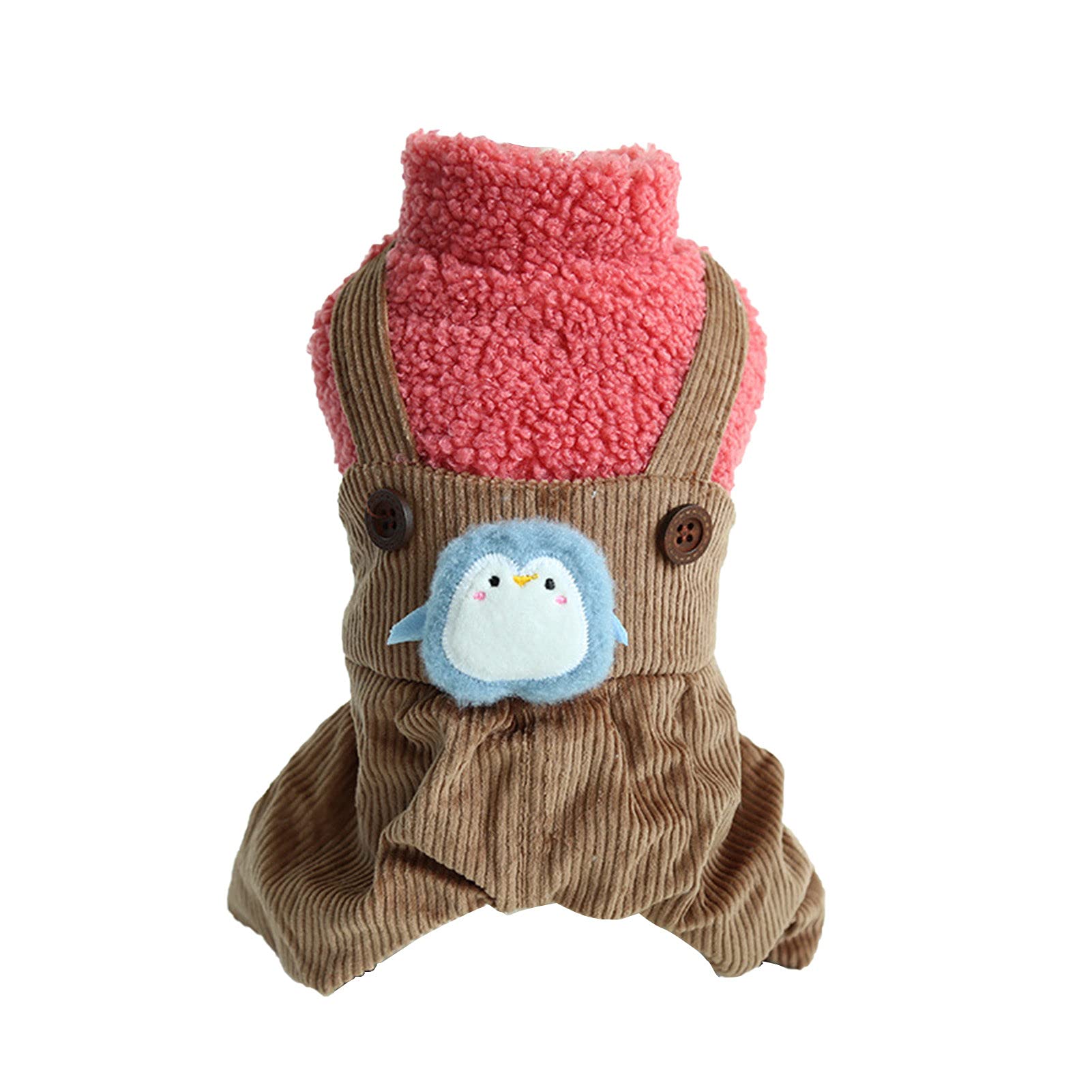 HOVTOIL Penguin Dog Costume - Warm Soft Pet Jumpsuit for Winter Play