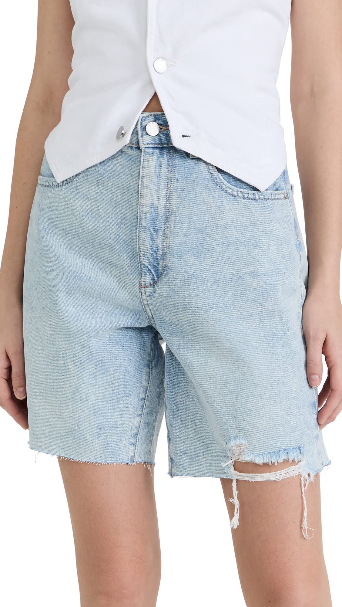 DL1961 Women's Emilie High Rise Jean Shorts - Premium Denim Shorts for Women | Comfortable & Stylish | Perfect for Summer, Beach, and Casual Outings