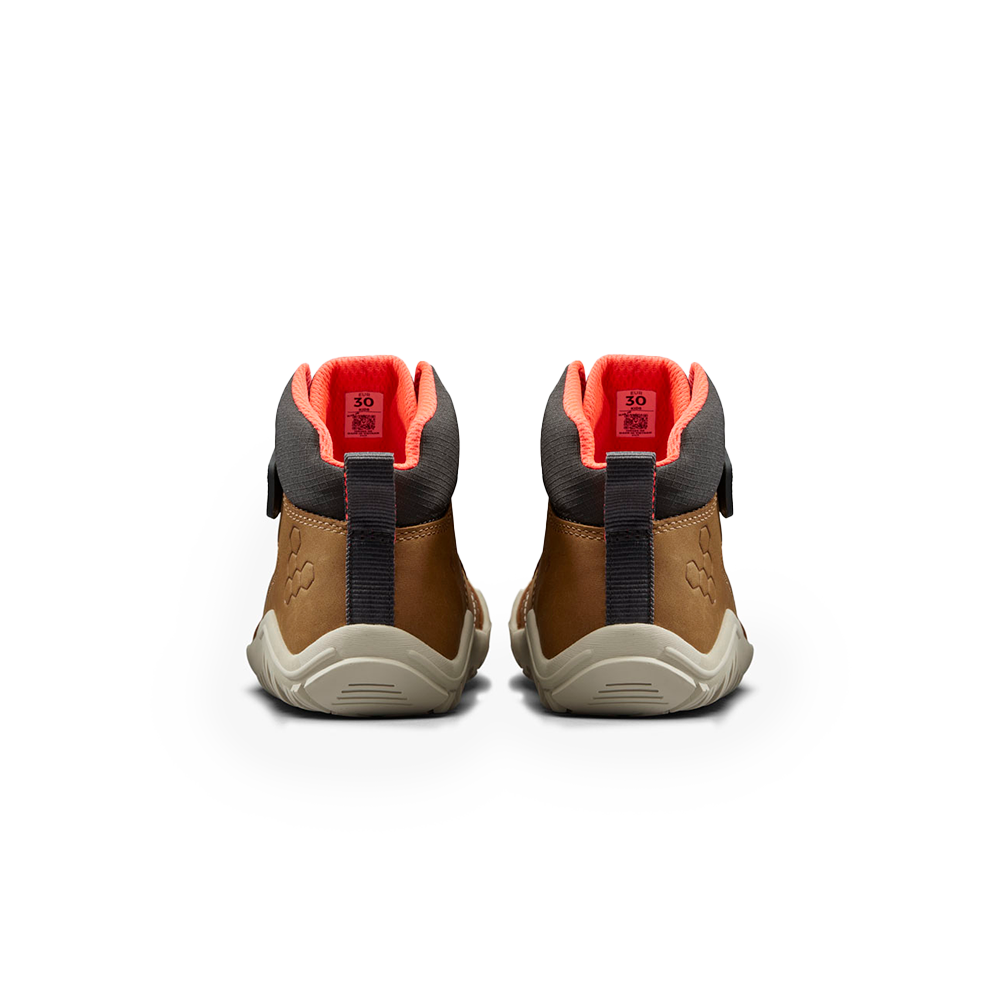 Vivobarefoot Tracker AT Kids Acorn - Waterproof Hiking Boots for Boys & Girls - Outdoor Adventure Shoes for Trail Running & Nature Exploration