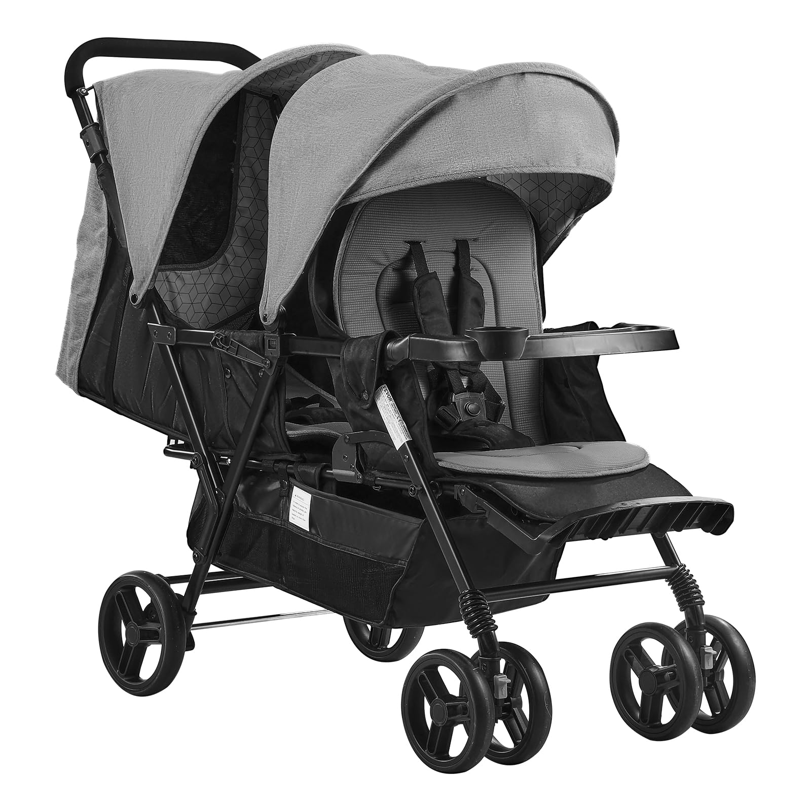 VEVOR Double Stroller for Toddlers - Lightweight Side by Side Baby Stroller with Adjustable Canopy & Storage Basket - Perfect for Twins, Siblings, or Daycare Use at Parks, Malls, and Outdoor Adventures