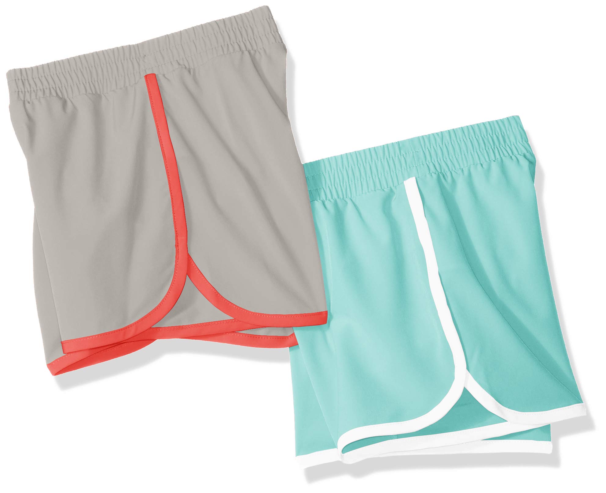 Amazon Essentials Girls' and Toddlers' Active Running Shorts - 2 Pack | Soft Breathable Athletic Shorts for Kids Playground, Sports & Outdoor Activities