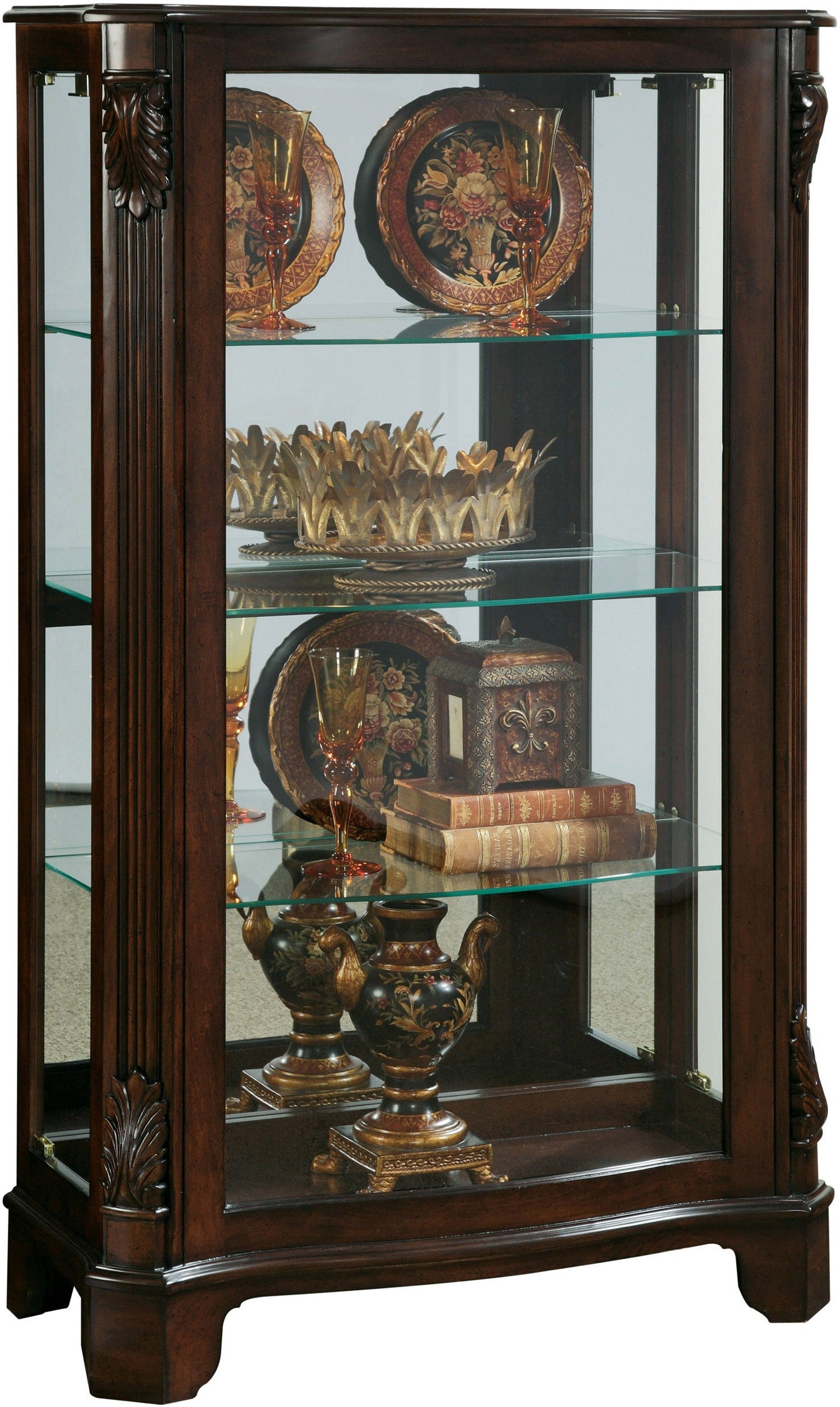 Elegant Mantel Curio Cabinet - Glass Display Case for Collectibles & Home Decor - Perfect for Living Room, Dining Room, or Entryway Showcase