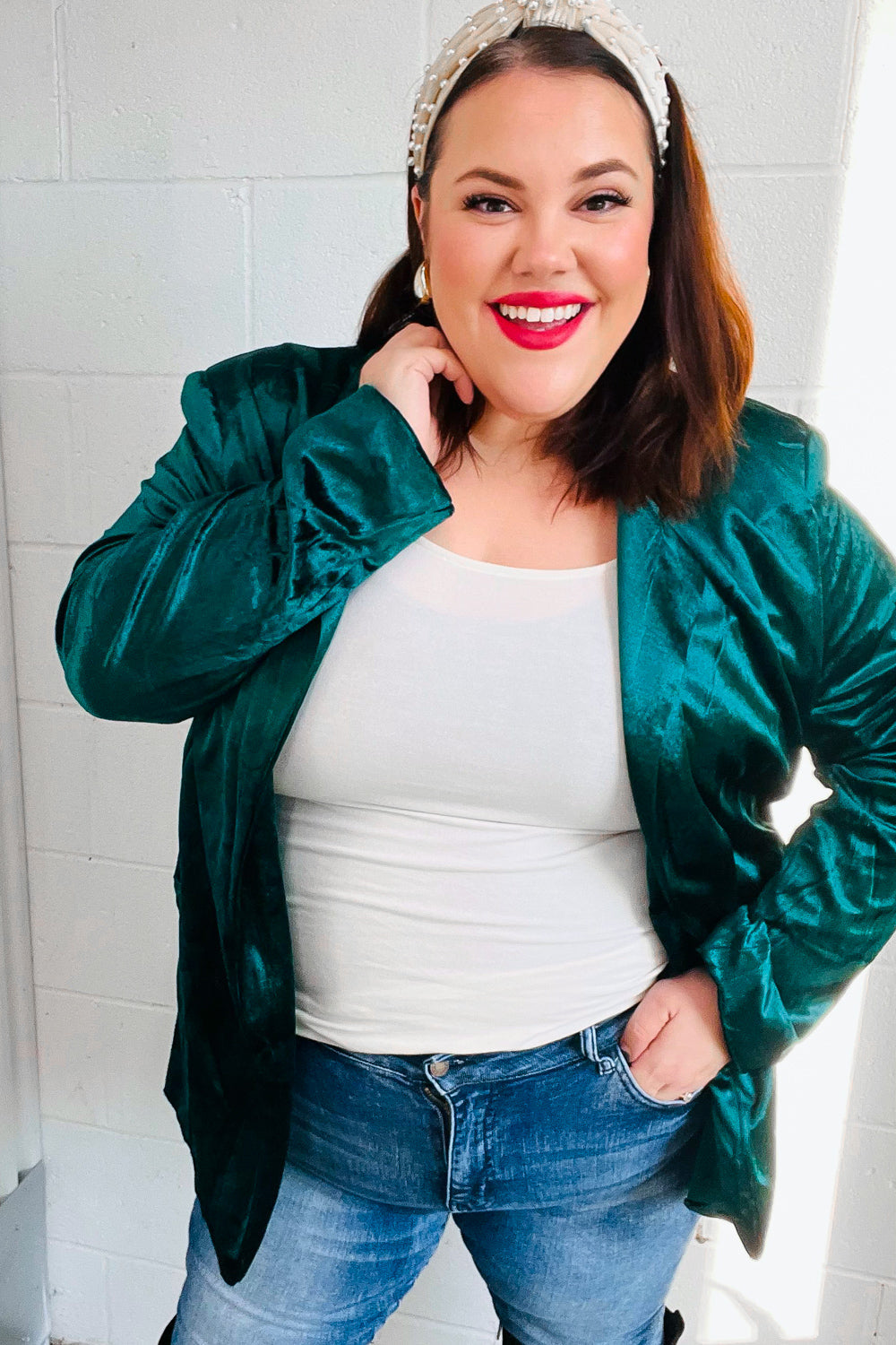Elegant Hunter Green Velvet Blazer for Women - Formal & Evening Wear - Perfect for Weddings, Parties & Office Events