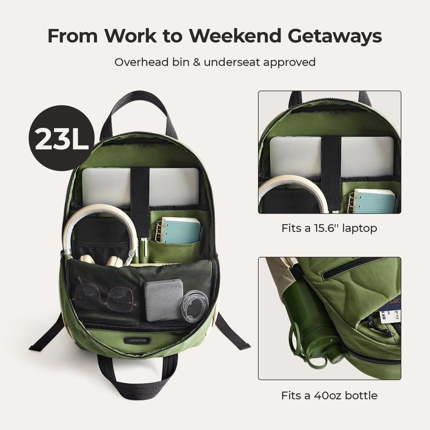 Paz 23L Lightweight Waterproof Hiking Backpack for Men & Women - Durable Travel Daypack for Outdoor Camping, Hiking, School & Work Commute