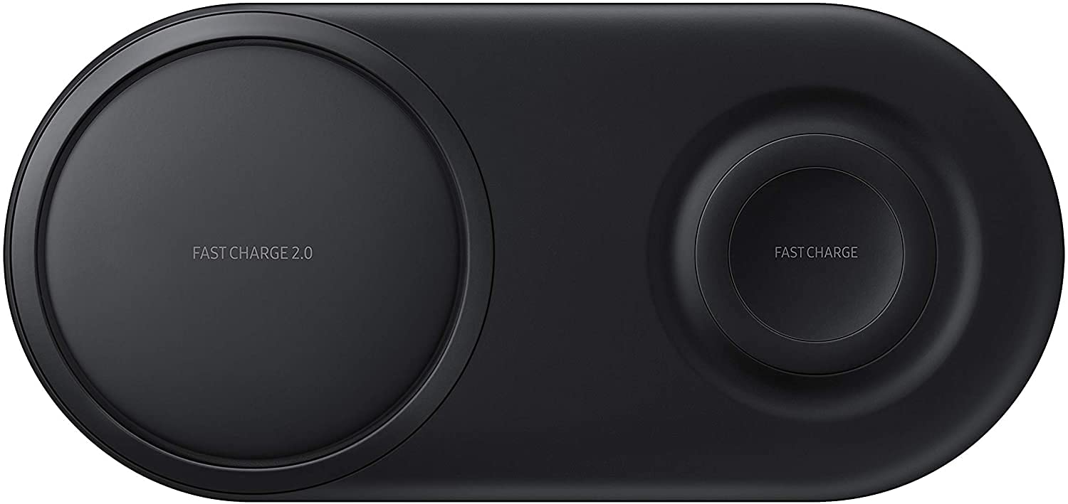 SAMSUNG Wireless Charger Duo Pad - Fast Charging 2.0 Stand for iPhone & Galaxy - Dual Phone Charging Station for Home, Office, Nightstand (Black) | Perfect for Bedside, Desk & Travel Use