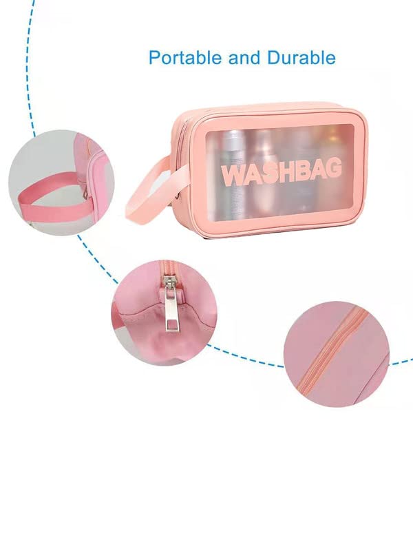 **Amso Clear Toiletry Bag - Waterproof PVC Cosmetic Travel Organizer with Zipper for Women & Men - Perfect for Makeup, Skincare, and Travel Essentials**