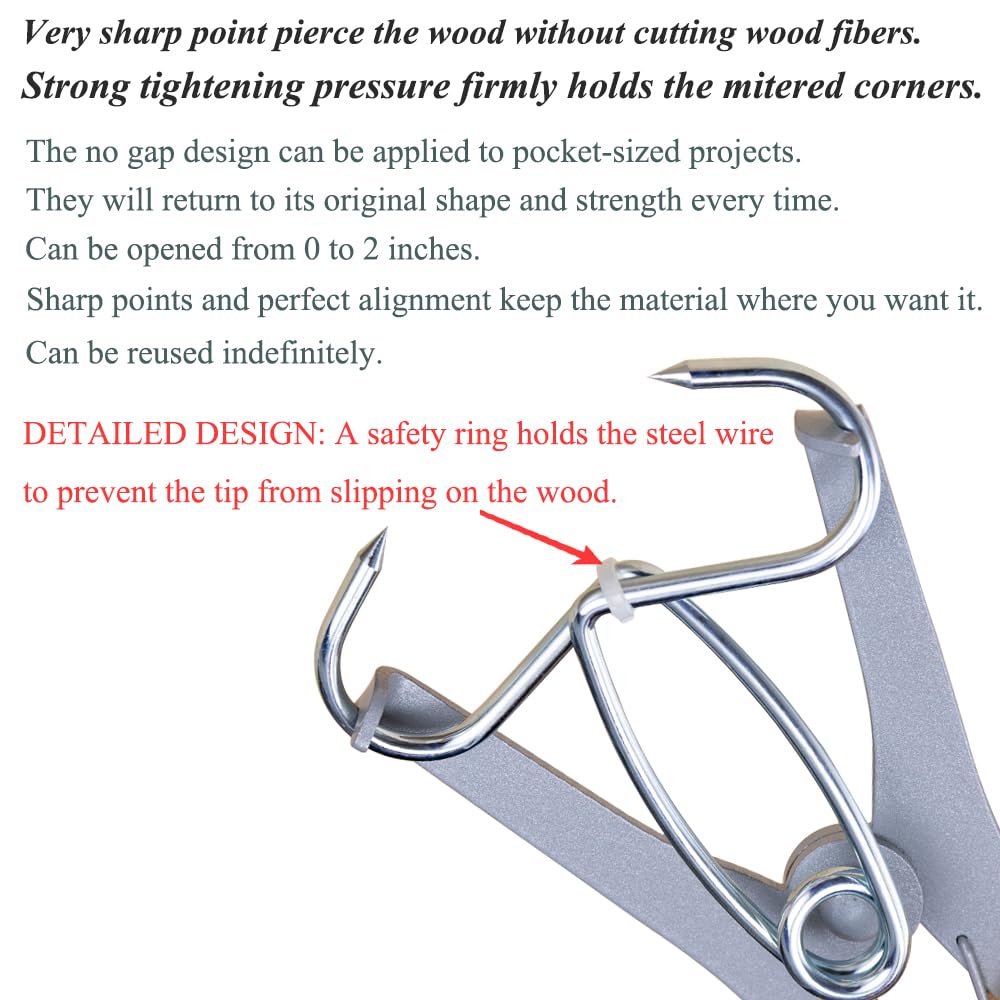 13-Piece Miter Spring Clamps Set with Pliers for Woodworking - Perfect for Wood Trim, Picture Frames, Moldings & DIY Projects - Ideal for Carpentry, Home Improvement & Crafting