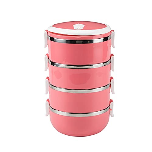 Stainless Steel Insulated Lunch Box for Kids - 4 Layer Thermal Food Container with Handle, Leak-Proof Bento Box for School, Office & Picnic - Perfect for Hot/Cold Meals On-The-Go