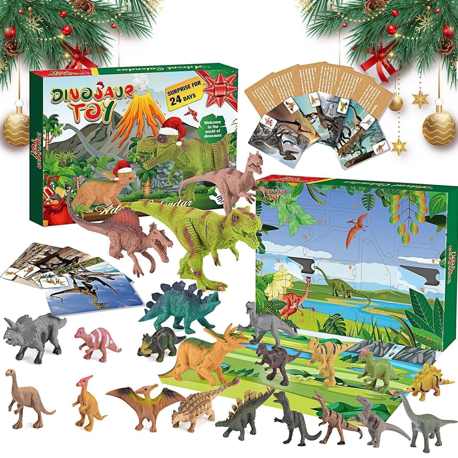 Dinosaur Advent Calendar - 24 Days Christmas Countdown with Dino Toys | Fun Holiday Dinosaur Figurines for Kids | Perfect Christmas Gift for Boys & Girls | Great for Classroom, Stocking Stuffers & Holiday Decorations