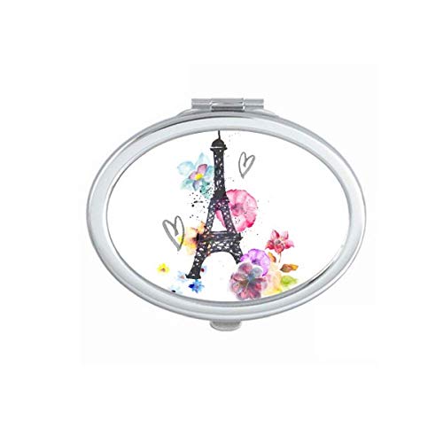 DIYthinker Eiffel Tower Heart-Shaped France Mirror - Portable Foldable Double-Sided Makeup Mirror with Stand for Travel, Home & Vanity Use