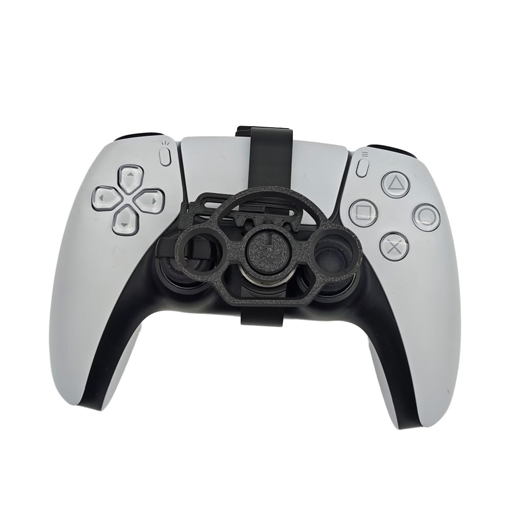 PS5/PS5 Slim Replacement Mini Racing Wheel - USB Game Controller Accessory with Haptic Feedback & Modular Design (Black) - Perfect for Racing Games & Simulation Driving