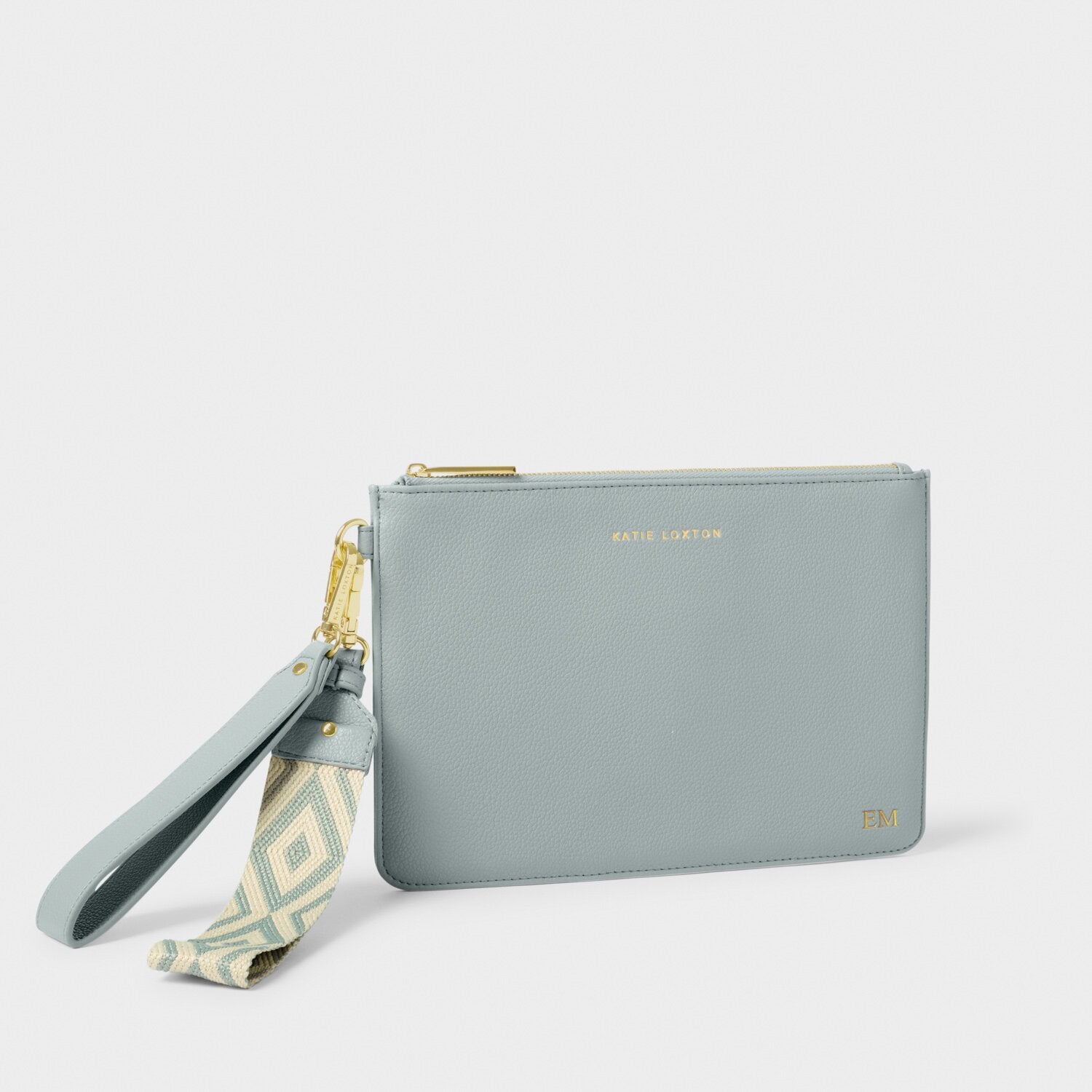 Katie Loxton Hallie Wristlet Pouch in Duck Egg Blue | Small Crossbody Bag for Women | Perfect for Travel, Shopping & Everyday Essentials