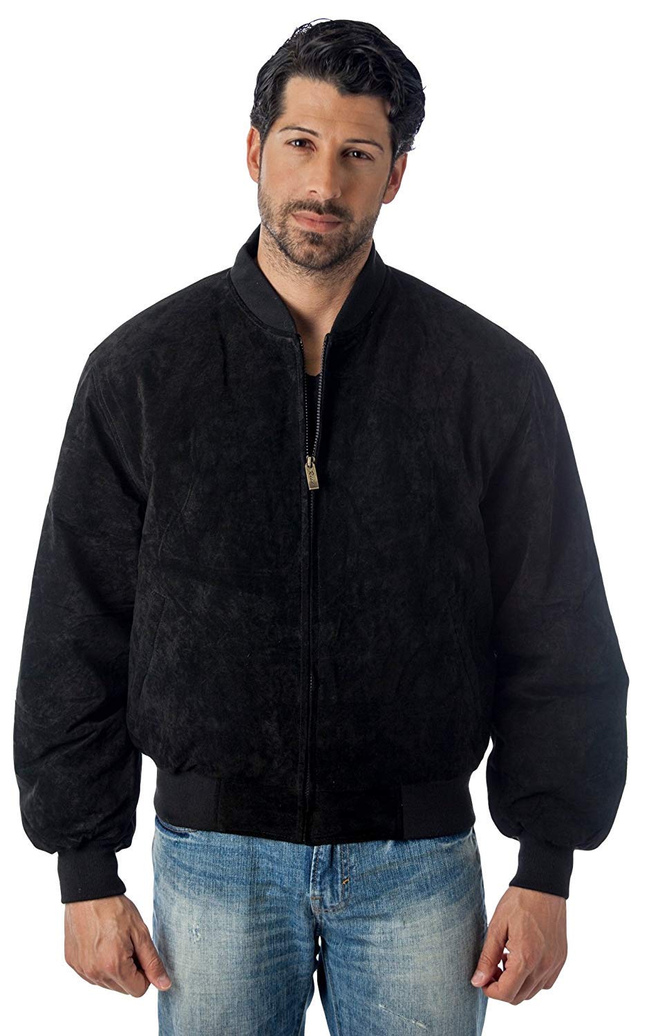 REED Men's Baseball Suede Leather Jacket - Imported Vintage Style Outerwear for Casual Wear, Motorcycle Riding & Outdoor Activities