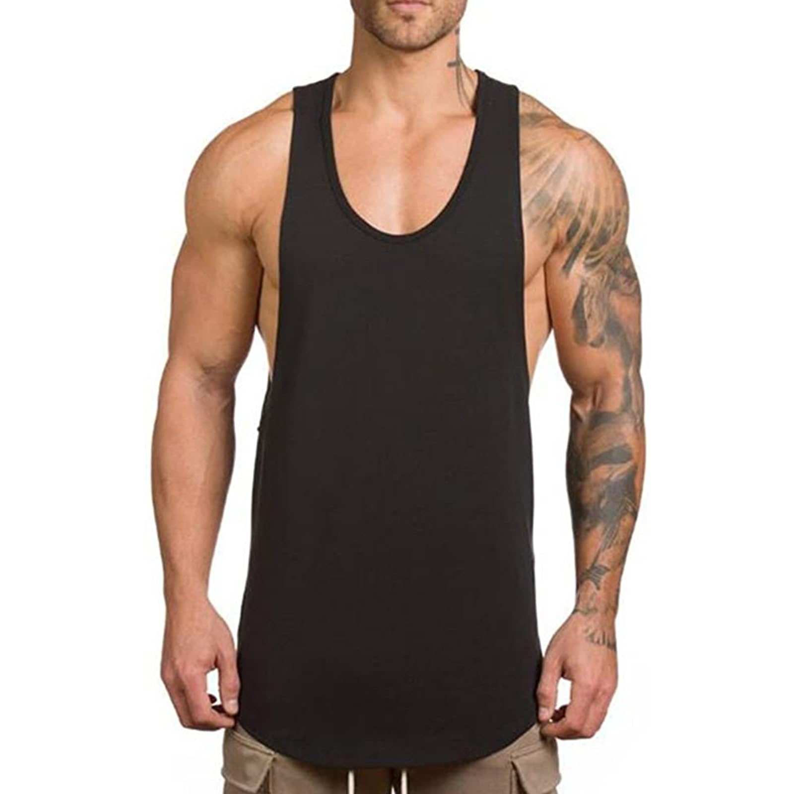 ZUEVI Men's Muscle Tank Tops - Sleeveless Workout Shirts for Bodybuilding & Gym Training - Breathable Stringer T-Shirts for Summer Fitness, Running & Outdoor Activities