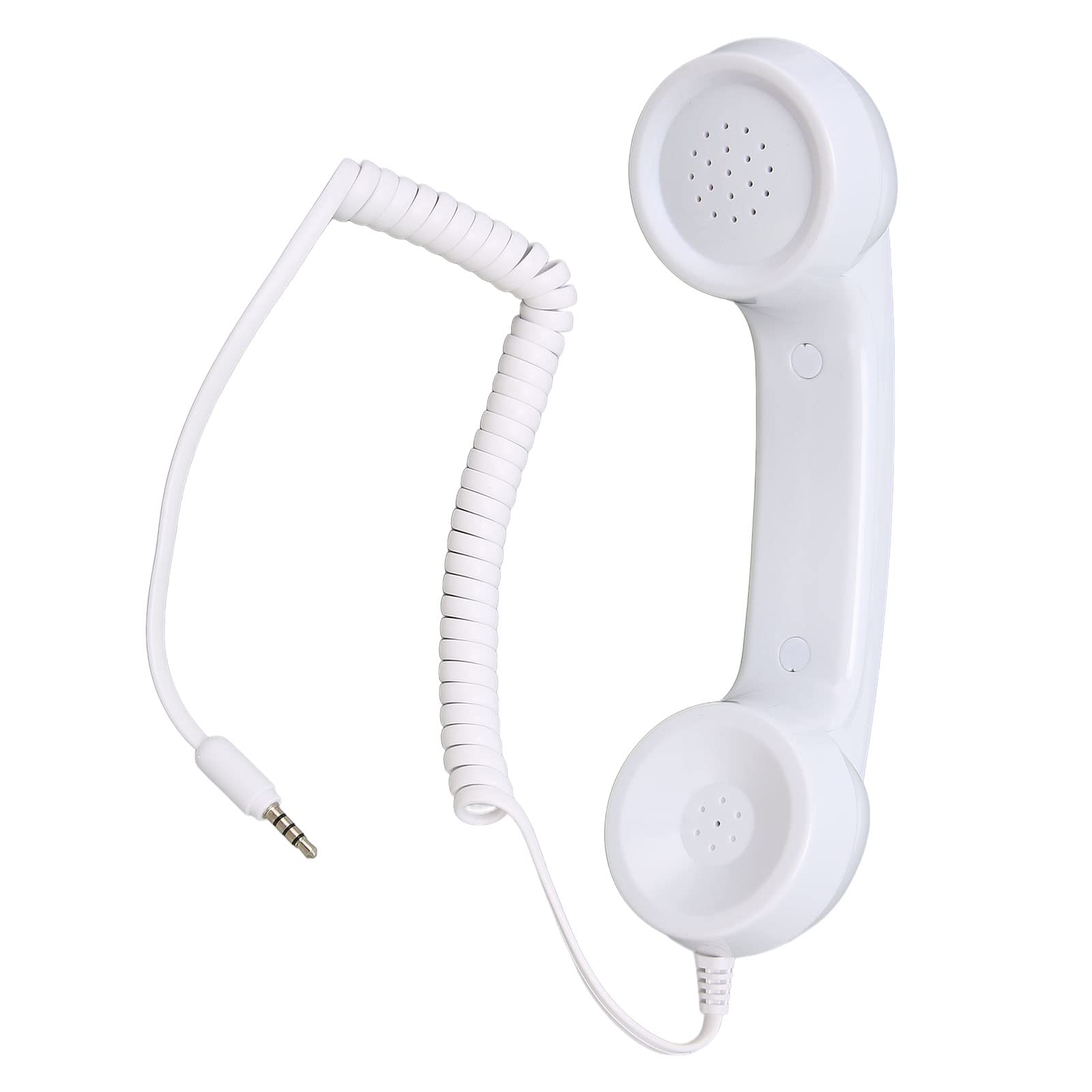Vintage Retro Phone Handset - Classic Telephone Receiver with Mic & Speaker for iPhone, Android, Computers - Perfect for Nostalgic Decor, TikTok Videos, Podcasting & Online Meetings (White Teddy Bear Design)