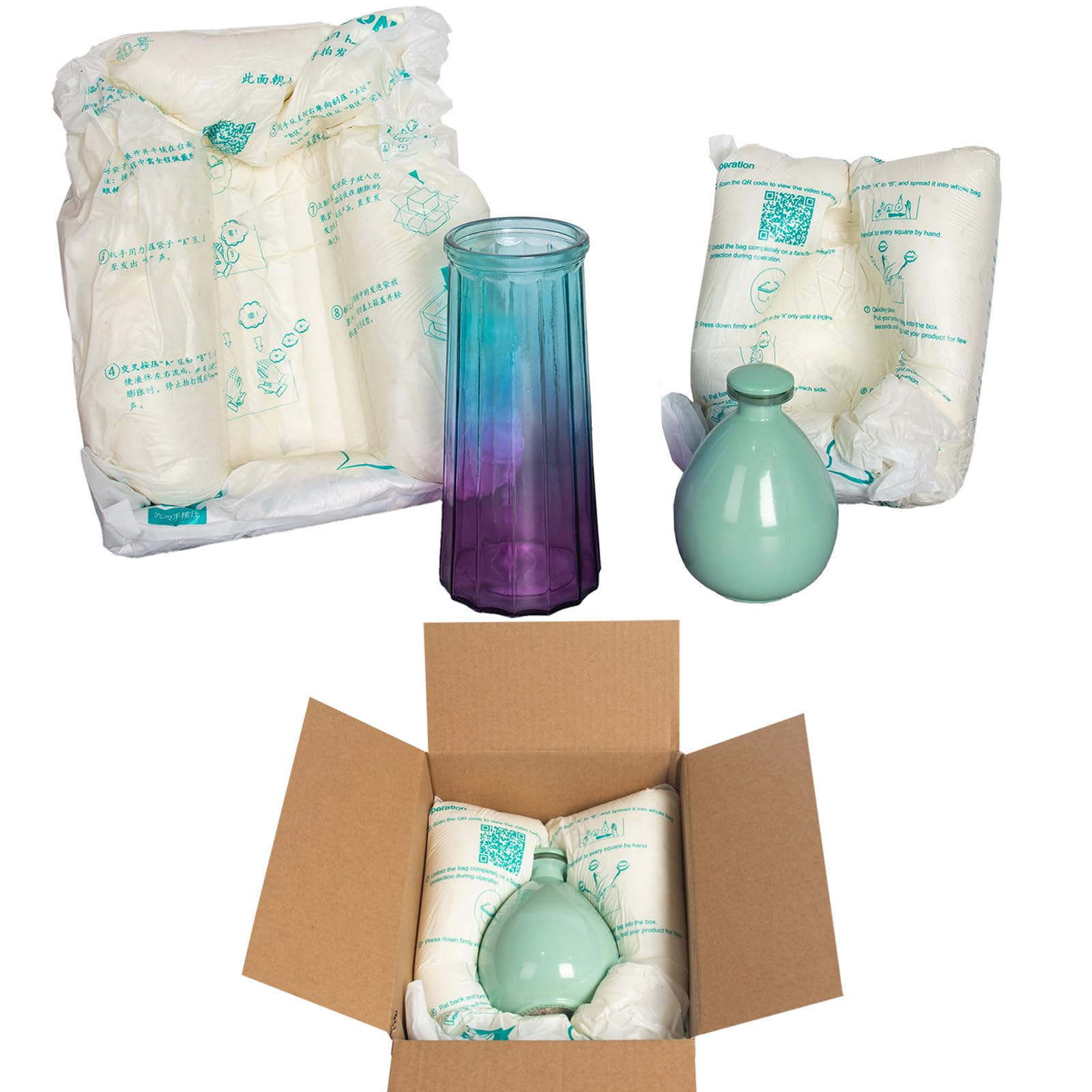 MINI AIR EASI Foam Packaging Bags - 26 Pack #10 Expanding Foam Cushioning for 8x8x8 Inch Boxes | Perfect for Shipping Fragile Items, Electronics & Gifts