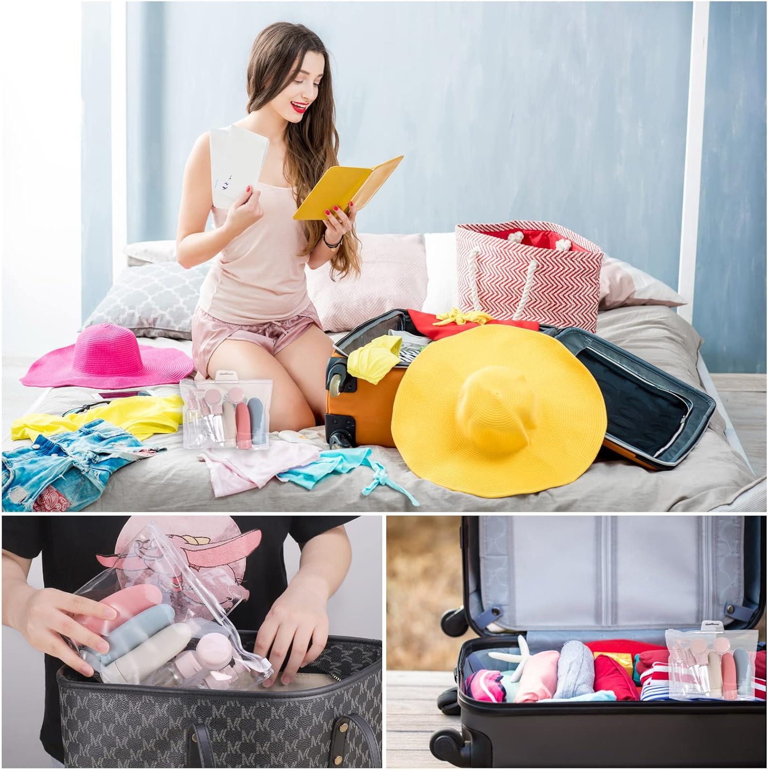 12 in 1 Silicone Travel Bottles Set - Leakproof Refillable Toiletry Containers for Shampoo, Lotion & Cream | Portable Squeeze Bottles for Hand Wash & Cosmetics | Perfect for Air Travel, Gym & Vacation Essentials