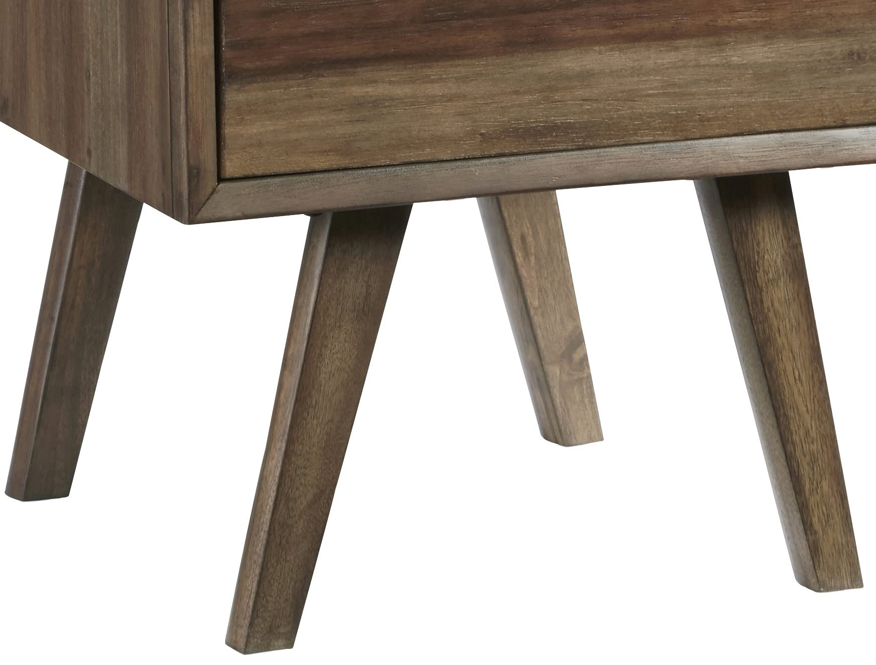 Progressive Furniture Bungalow End Table with Drawers - Brown/Caramel Wooden Side Table for Living Room, Bedroom & Office