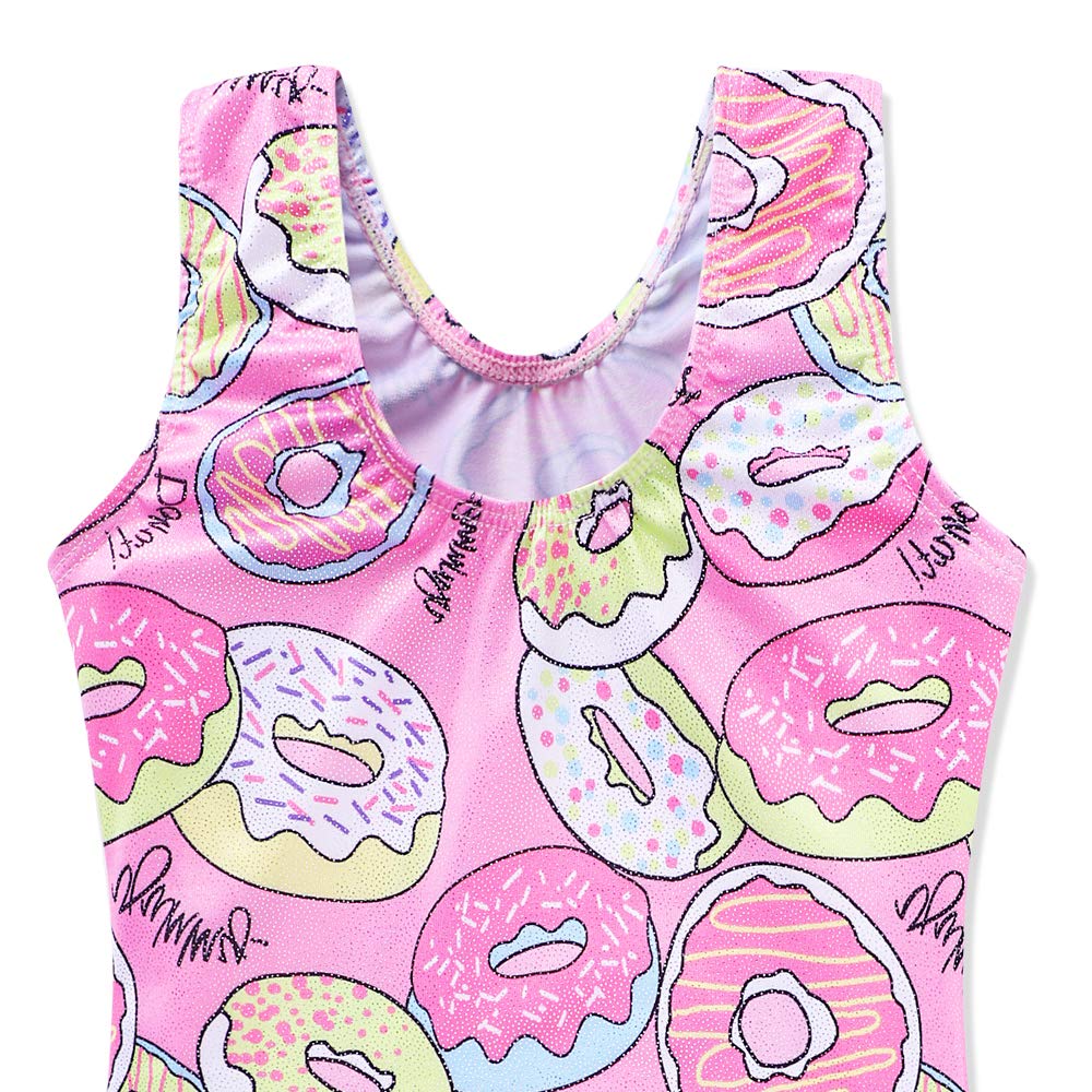 Girls Gymnastics Leotard - Shiny Rainbow Dance Wear for Toddlers & Kids - Mermaid & Unicorn Design - Blue & Hot Pink Athletic Biketard - Perfect for Ballet, Dance Class, and Performance