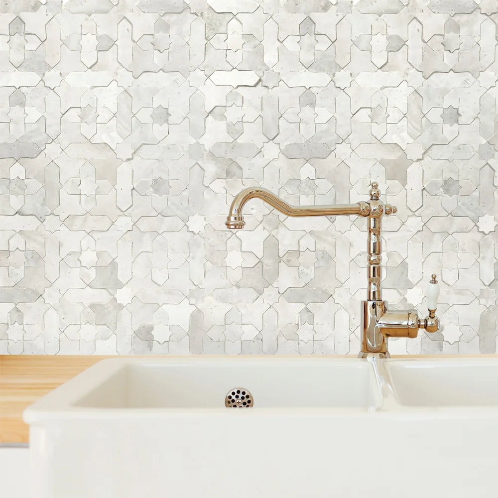 Handmade Moroccan Zellige Mosaic Tiles - Authentic Geometric Patterns for Kitchen Backsplash, Bathroom & Pool Design