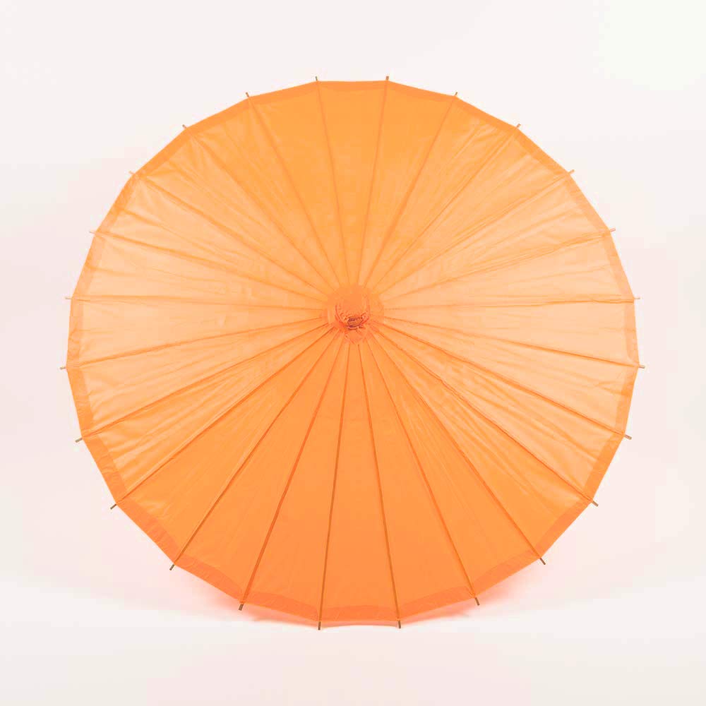 Luna Bazaar 32-Inch Orange Chinese Japanese Paper Parasol Umbrella - Handmade Bamboo Frame - Perfect for Weddings, Photo Shoots, and Sun Protection - Vintage Asian Style Decoration for Outdoor Events & Garden Parties