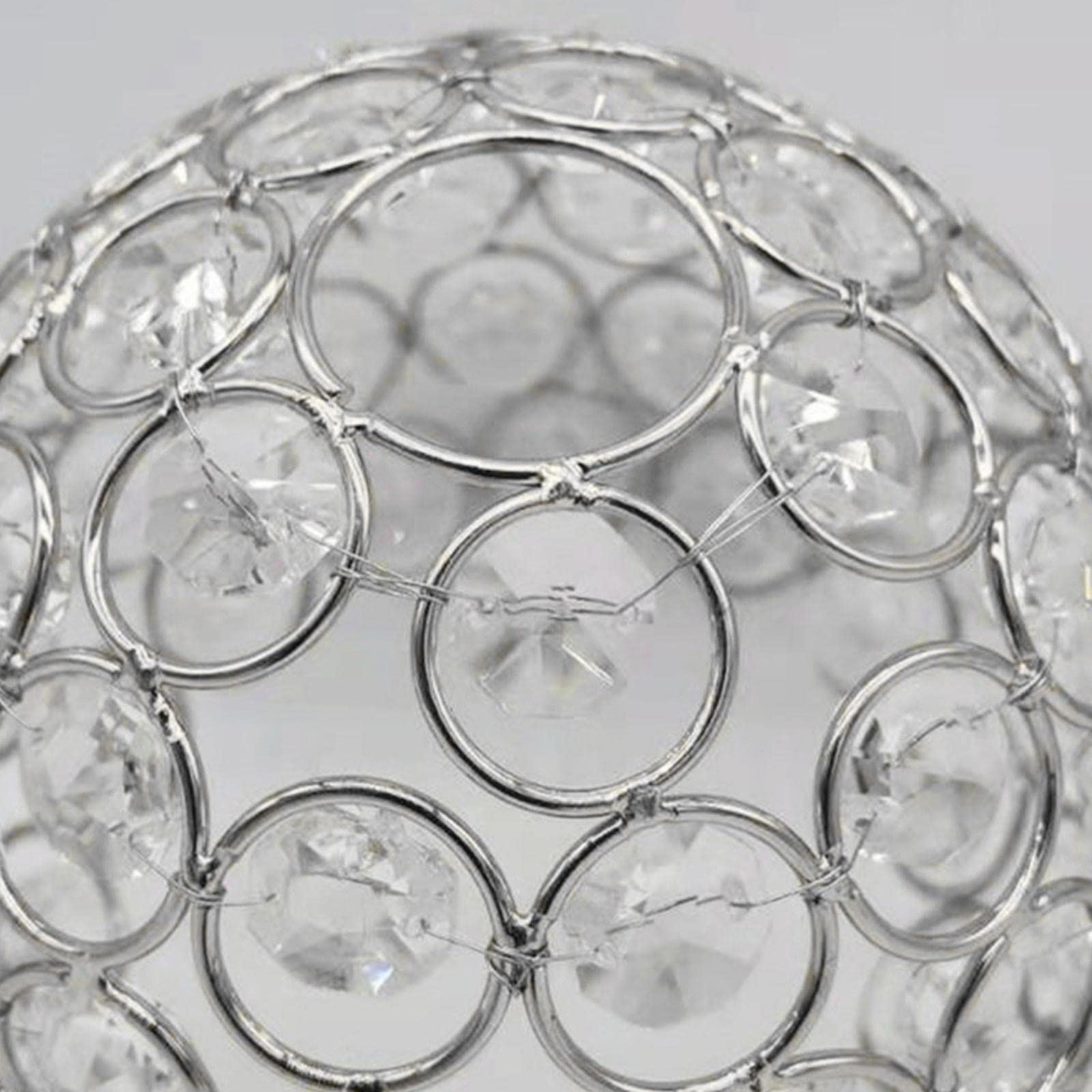 Crystal Ceiling Light Shade Replacement - Silver Chandelier Cover for Desk, Reading, Bathroom & Bedroom Lamps | Elegant Home & Dorm Decor