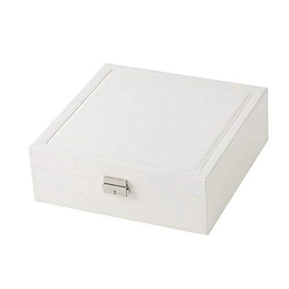 KUNOVO Double Layer Jewelry Box for Women - Travel Jewelry Organizer with Sparkle Design for Necklaces, Earrings & Rings - Elegant White Jewelry Holder Case | Perfect for Travel, Gifts & Home Storage