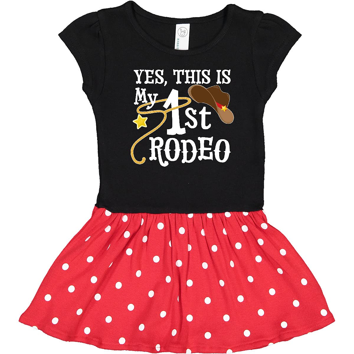Inktastic 'Yes, This is My 1st Rodeo' Cowboy Hat with Red Band - Adorable Western Baby Outfit for Infants | Perfect for Rodeo Events, Cowboy Themed Parties & Western Photo Shoots