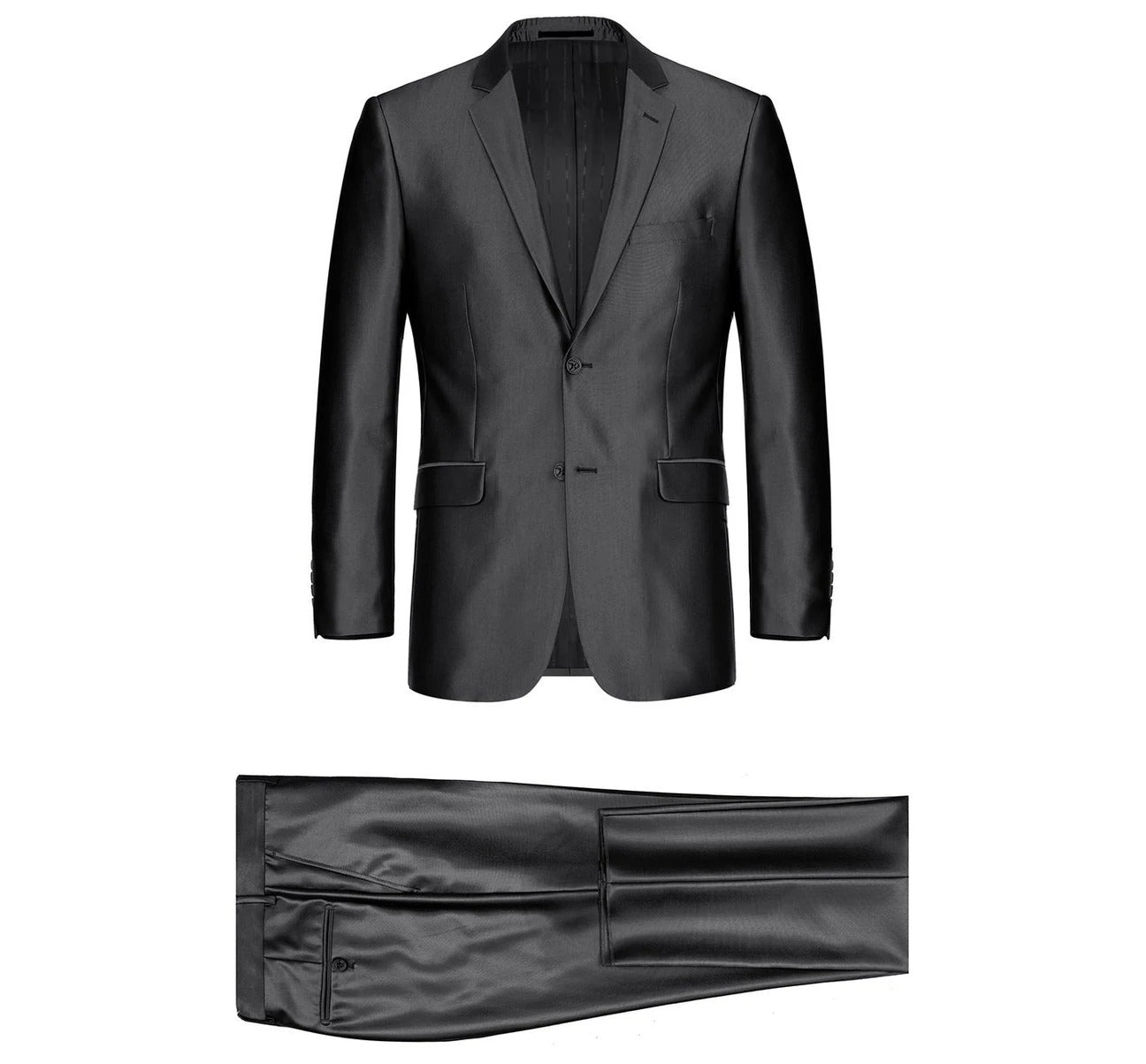 Alessandro Vitello by Renoir Sharkskin Classic Fit Italian Styled Two Piece Suit 207 1 | Premium Men's Business Formal Wear for Weddings, Office & Special Occasions