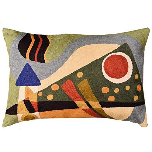 Green Composition Lumbar Pillow Cover