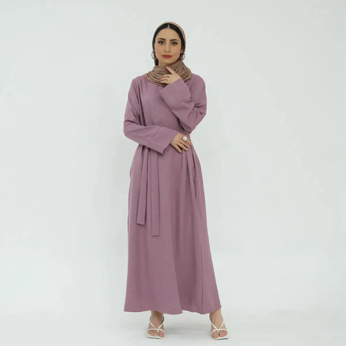 Stylish Plain Wrinkle-Resistant Abaya Dress with Pockets - Perfect for Daily Wear, Prayer & Modest Fashion