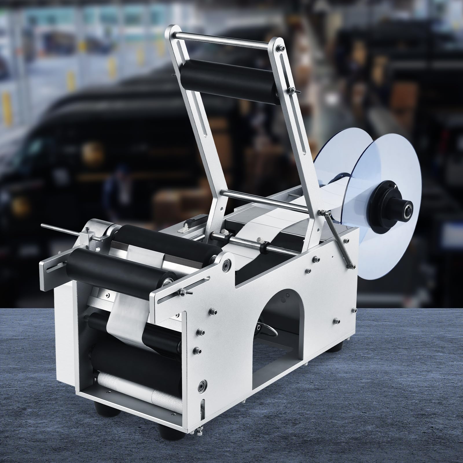 VEVOR Semi-Automatic Round Bottle Labeling Machine - 20-50pcs/min Electric Label Applicator for 0.78-4.72