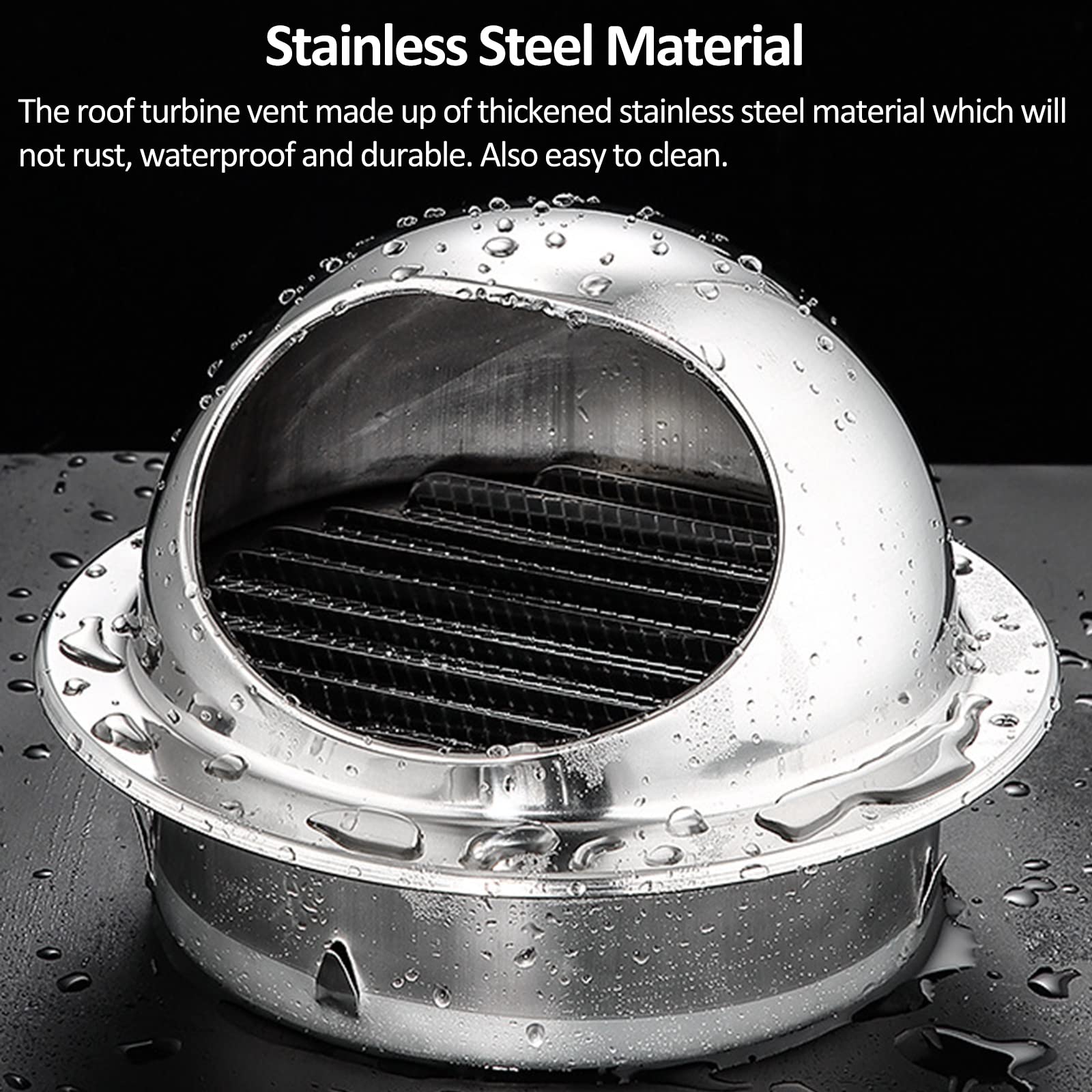 MBROS Stainless Steel Round Wall Vent Cover - 3/4/5/6/7/10/12 Inch Exterior Air Vent for Chicken Coop, Bathroom Exhaust & Ceiling Ventilation (115mm/4.52in) - Durable Outdoor & Indoor Airflow Solution for Homes, Farms & Commercial Spaces