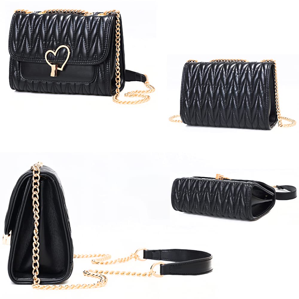 Zhongningyifeng Women's Small Leather Crossbody Shoulder Bag with Chain Strap - Fashionable Handbag for Daily Use, Work, Travel and Shopping
